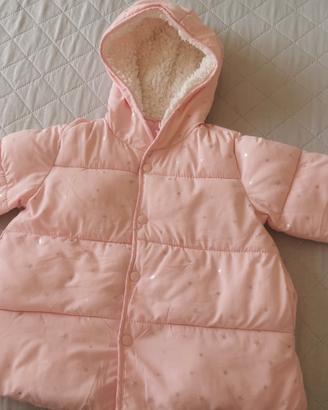 Piumino rosa con stelle argento