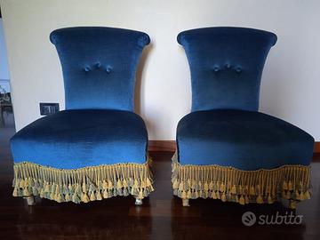 Coppia di poltroncine veneziane antiche da camera