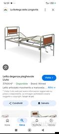 letto degenza e materasso anti decubito  con mot