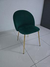 6 sedie velluto verde sklum