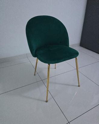 6 sedie velluto verde sklum