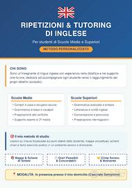 Lezioni e Tutoring lingua inglese