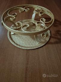 porta vaso antico in ferro battuto 