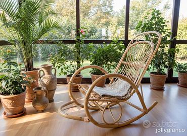 Poltrona a dondolo in giunco