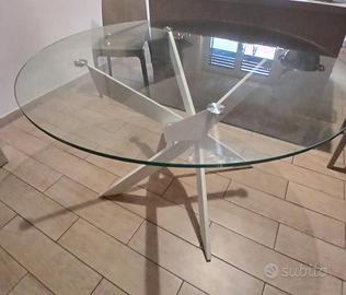 tavolo rotondo in vetro 