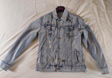 giacca jeans con scritte 