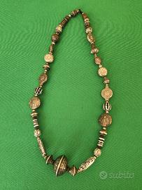 Collana etnica ciondoli argentati bigiotteria