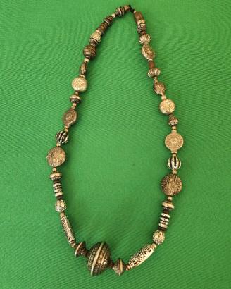Collana etnica ciondoli argentati bigiotteria