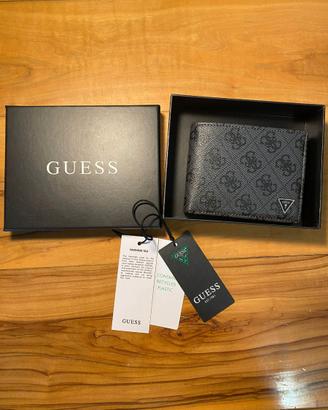 Portafoglio Guess Uomo Monogram 4G Nero/Grigio