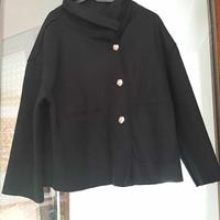 Giacca taglio caban morbida colore nero