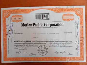 MORLAN PACIFIC CORPORATION; APRILE 1970