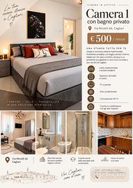 Camera e bagno con cucina in comune