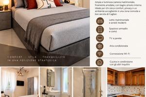Camera e bagno con cucina in comune