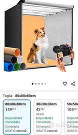 BOX STUDIO FOTOGRAFICO 80x80x80 PORTATILE NOLEGGIO