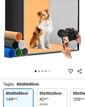 BOX STUDIO FOTOGRAFICO 80x80x80 PORTATILE NOLEGGIO