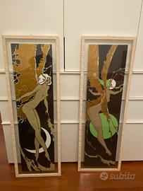 Coppia di quadri fate 33x97 cm