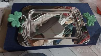 VASSOIO ACCIAIO PRANDELLI CON MANICI VERDE