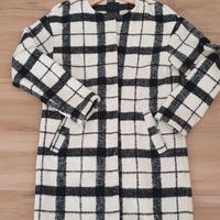 Cappotto ichi a quadri bianco e nero