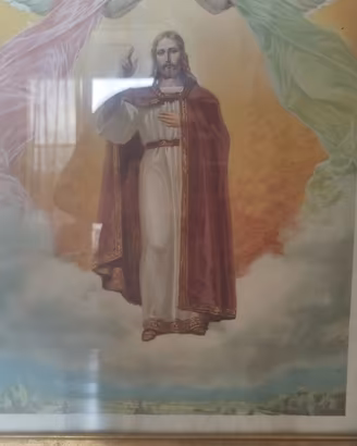 Quadro Sacro d'Epoca - Stampa Gesù Cristo Re