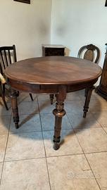 Tavolo antico circolare in noce – epoca Fine '800 