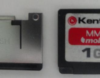 Memoria mmc card da 1gb adattatore sd