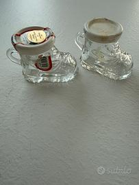 Coppia di mini bicchierini da liquore in vetro