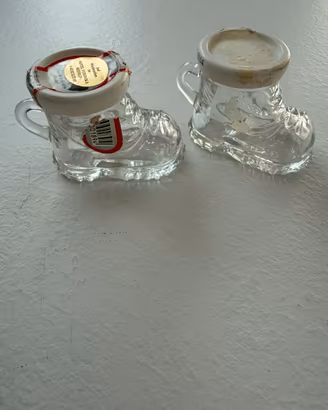 Coppia di mini bicchierini da liquore in vetro