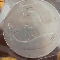 Moneta 5 Lire Delfino 1956 Periziata SPL