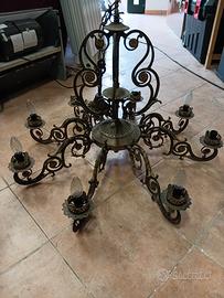 lampadario in ottone