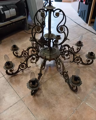 lampadario in ottone