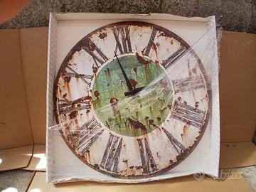 Orologio muro stile vintage NUOVO effetto rovinato