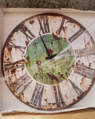 Orologio muro stile vintage NUOVO effetto rovinato