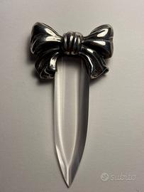 Taglia carte con fiocco ricoperto argento 925