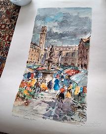 stampa di Verona - piazza Erbe