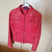 giubbotto rosso  in pelle