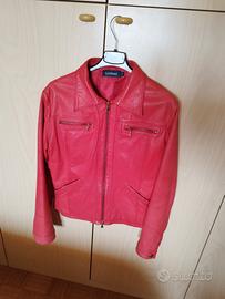 giubbotto rosso  in pelle