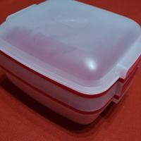 Contenitore alimenti a due piani con base forata