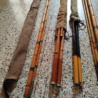 canne da pesca Bamboo vintage anni 50 60