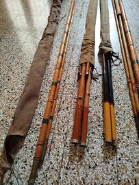 canne da pesca Bamboo vintage anni 50 60