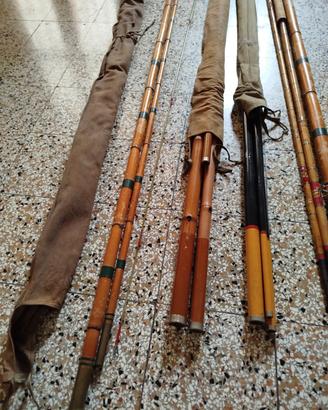 canne da pesca Bamboo vintage anni 50 60