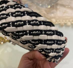 Cintura donna intreccio bianco e argento