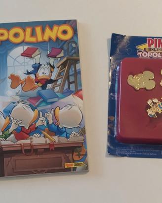 Fumetto Topolino n° 3626 + Set Spille Gold
