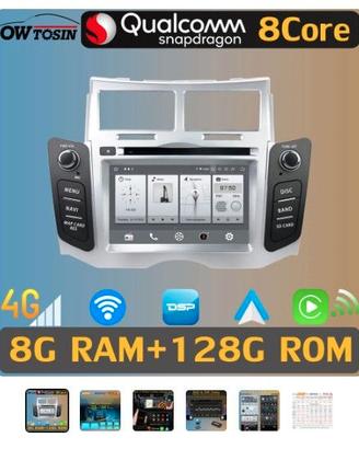 Autoradio Android 8 + 128GB per Toyota Yaris II