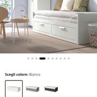 BRIMNES Letto divano/2 cassetti/2 materassi, bianc