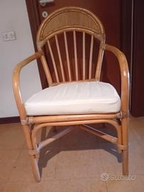 4 poltrone in vimini