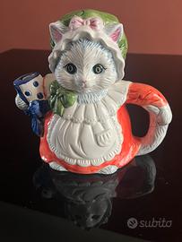Teiera ceramica Heritage Mint a forma di gatto