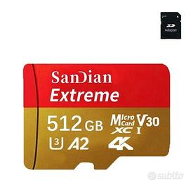 scheda micro SD 512 GB memoria adattatore PC