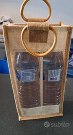 Portatutto cucina (bottiglie, rotoli,ecc)tela juta