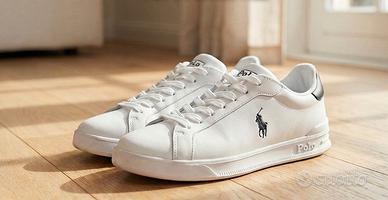 Scarpe Polo Ralph Lauren in Pelle - Bianche/Blu