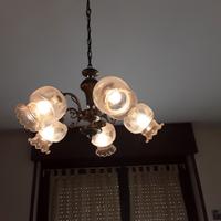 lampadario classico con catena color bronzo 